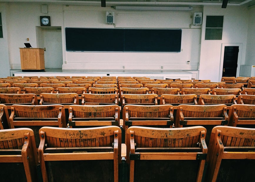 Empty Rustic Themed Lecture Room